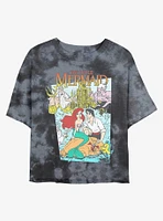 Disney The Little Mermaid Movie Cover Tie-Dye Girls Crop T-Shirt