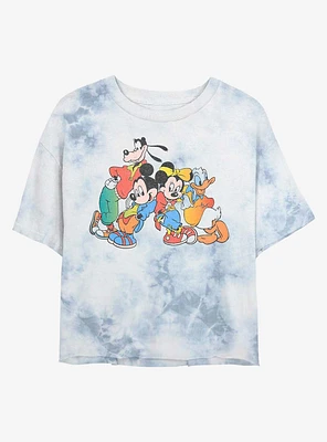 Disney Mickey Mouse Cali Vintage Tie-Dye Girls Crop T-Shirt