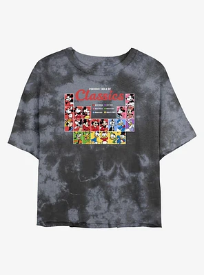 Disney Mickey Mouse Perodic Table of Classics Tie-Dye Girls Crop T-Shirt