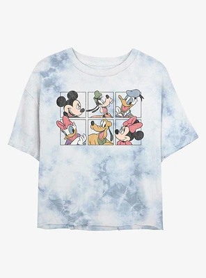 Disney Mickey Mouse Bunch Tie-Dye Girls Crop T-Shirt