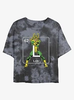 Marvel Loki Periodic Tie-Dye Girls Crop T-Shirt