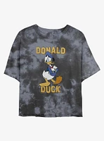 Disney Donald Duck Arms Crossed Tie-Dye Girls Crop T-Shirt