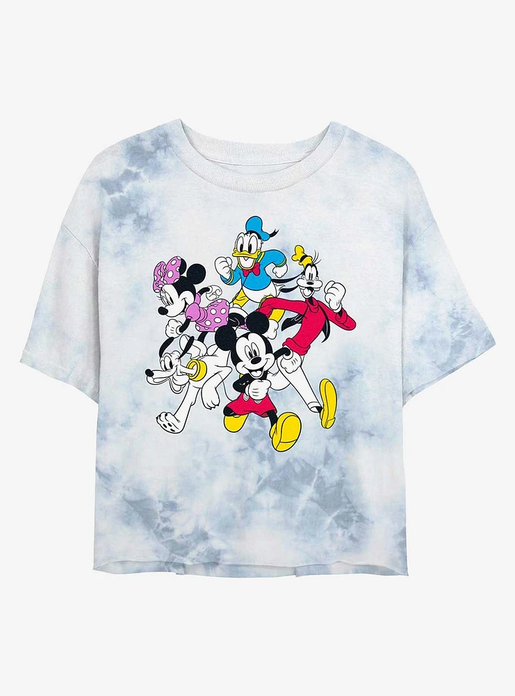 Disney Mickey Mouse Fun Run Tie-Dye Girls Crop T-Shirt