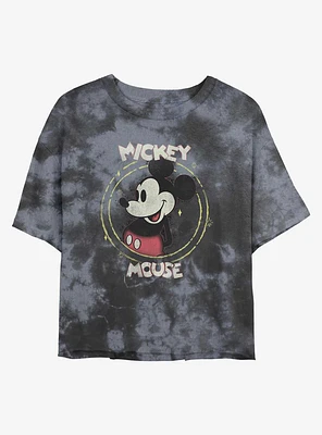 Disney Mickey Mouse Happy Tie-Dye Girls Crop T-Shirt