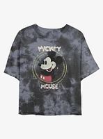 Disney Mickey Mouse Happy Tie-Dye Girls Crop T-Shirt