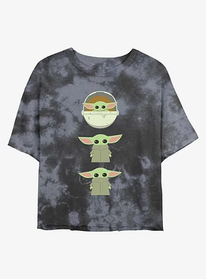 Star Wars The Mandalorian Grogu Tie-Dye Girls Crop T-Shirt