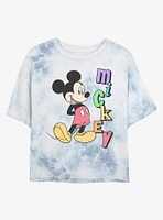 Disney Mickey Mouse Name Tie-Dye Girls Crop T-Shirt