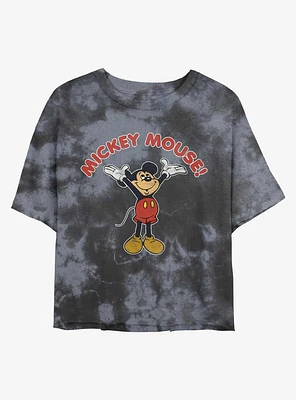 Disney Mickey Mouse Retro Tie-Dye Girls Crop T-Shirt