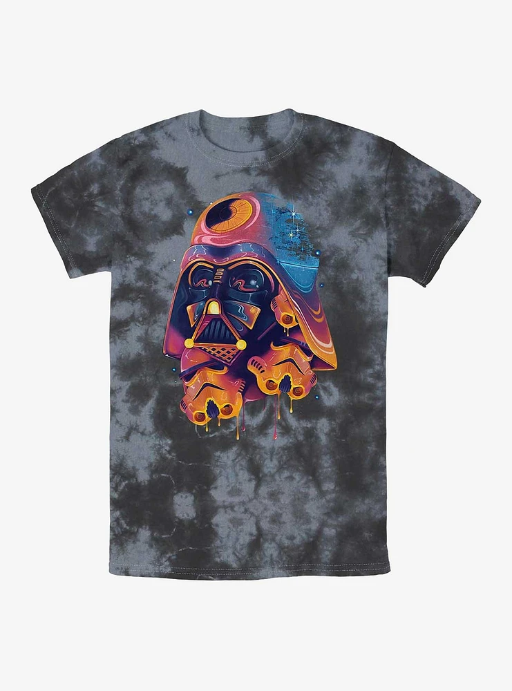 Star Wars Drippy Vader Helmet Tie-Dye T-Shirt