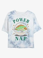 Star Wars The Mandalorian Grogu Power Nap Tie-Dye Girls Crop T-Shirt
