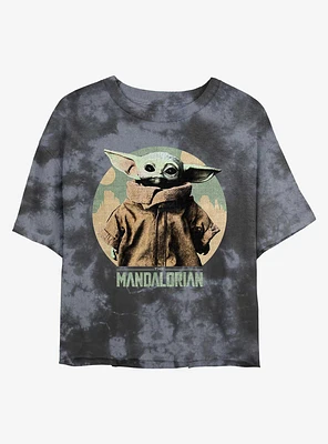 Star Wars The Mandalorian Vintage Child Tie-Dye Girls Crop T-Shirt