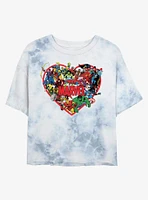Marvel Hero Heart Tie-Dye Girls Crop T-Shirt