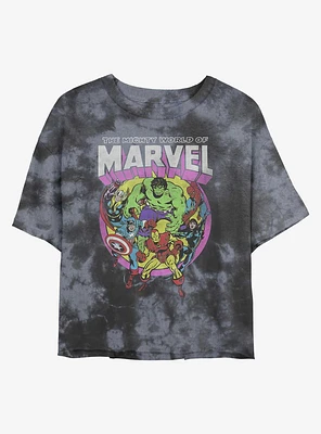 Marvel Mighty World Tie-Dye Girls Crop T-Shirt