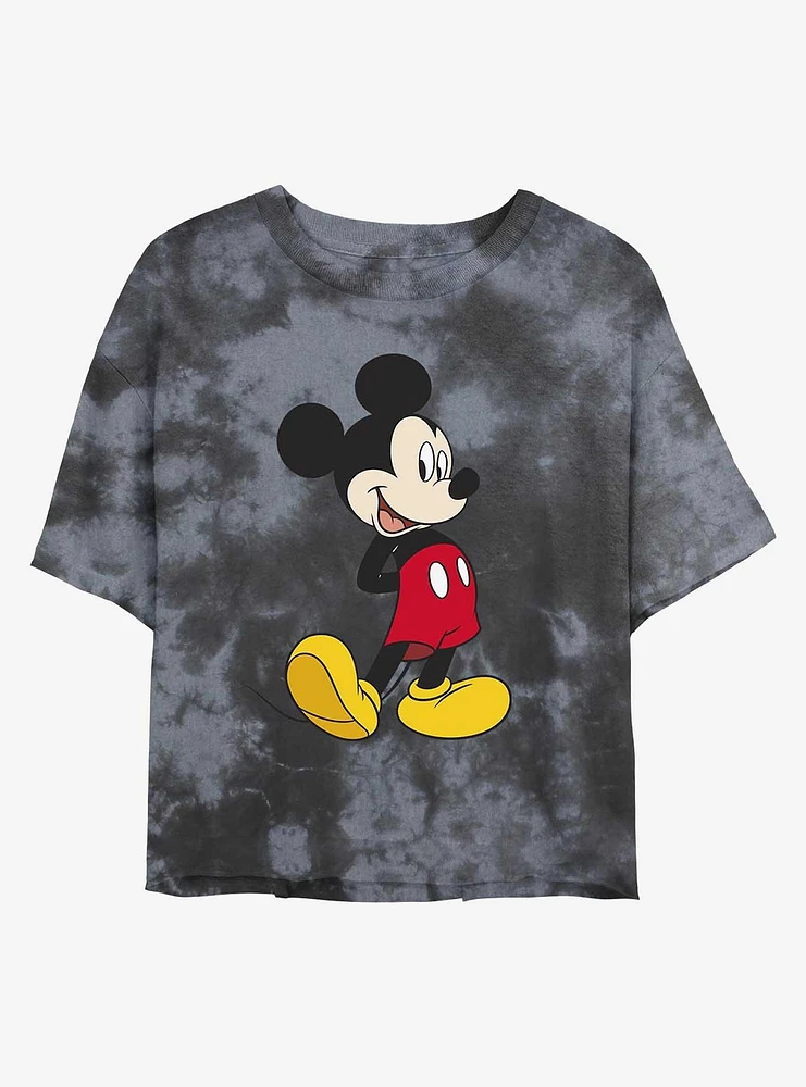 Disney Mickey Mouse Traditional Tie-Dye Girls Crop T-Shirt