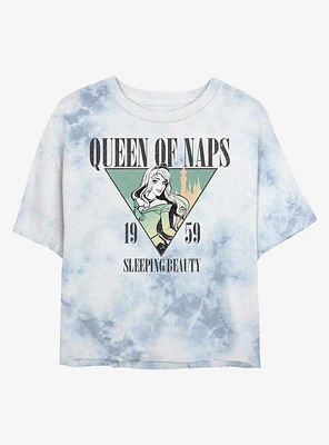 Disney Sleeping Beauty Aurora Queen of Naps Tie-Dye Girls Crop T-Shirt
