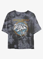 Star Wars Falcon Battleship Tie-Dye Girls Crop T-Shirt