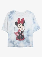 Disney Minnie Mouse Polka Dot Tie-Dye Girls Crop T-Shirt