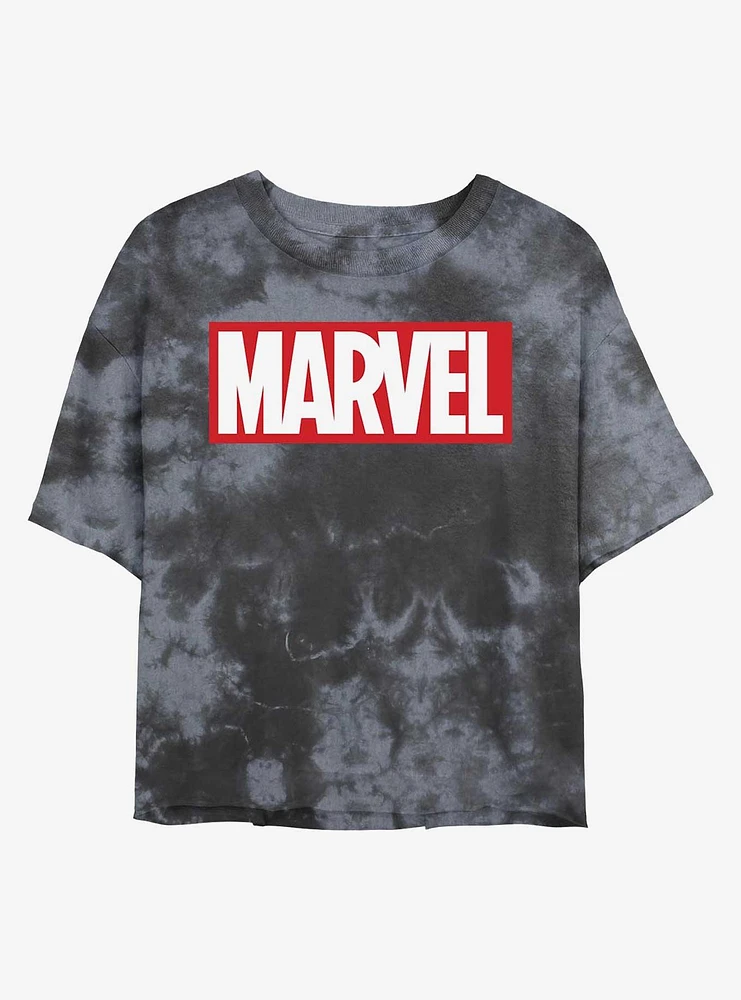 Marvel Logo Tie-Dye Girls Crop T-Shirt