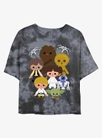 Star Wars Heroes Kawaii Tie-Dye Girls Crop T-Shirt