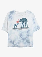 Star Wars AT-AT Love Tie-Dye Girls Crop T-Shirt