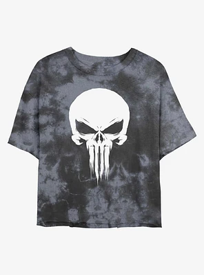 Marvel The Punisher Skull Tie-Dye Girls Crop T-Shirt