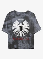 Marvel Agents of Shield Logo Tie-Dye Girls Crop T-Shirt