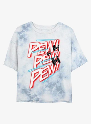 Star Wars Pew Tie-Dye Girls Crop T-Shirt