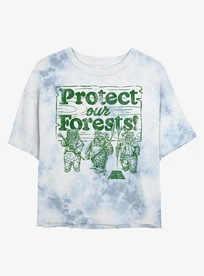 Star Wars Protect Our Forests Tie-Dye Girls Crop T-Shirt