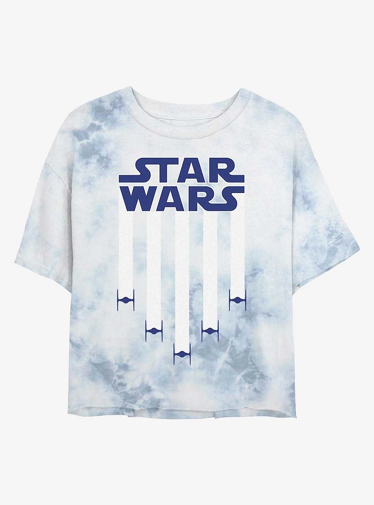 Star Wars Banner Tie-Dye Girls Crop T-Shirt