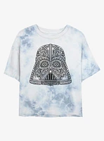 Star Wars Vader Helmet Tie-Dye Girls Crop T-Shirt