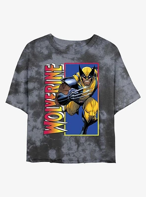 Marvel Wolverine Classic Tie-Dye Girls Crop T-Shirt