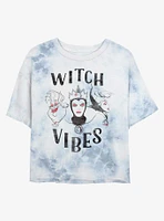 Disney Villains Witch Vibes Ursula, Evil Queen, and Maleficent Tie-Dye Girls Crop T-Shirt
