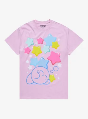 Kirby Pastel Stars Boyfriend Fit Girls T-Shirt
