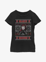 Marvel Black Widow Ugly Christmas Youth Girls T-Shirt