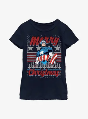 Marvel Captain America Christmas Youth Girls T-Shirt