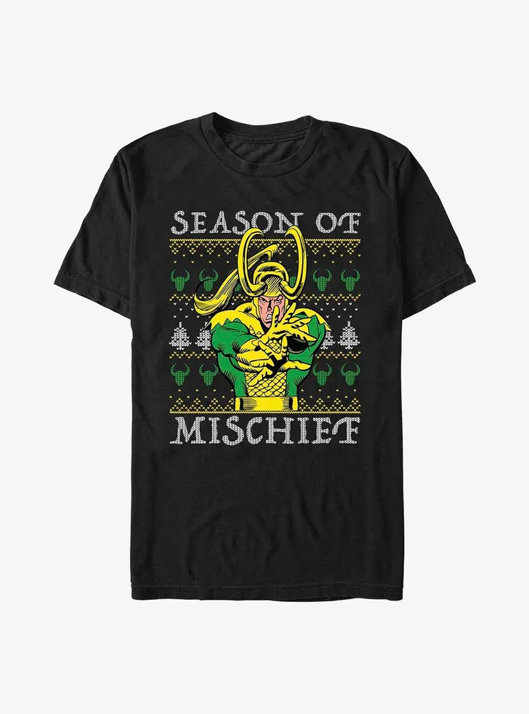 Marvel Loki Mischief Season Ugly Christmas T-Shirt