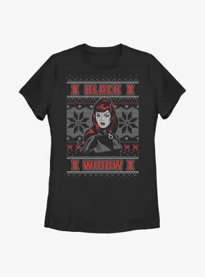Marvel Black Widow Ugly Christmas Womens T-Shirt