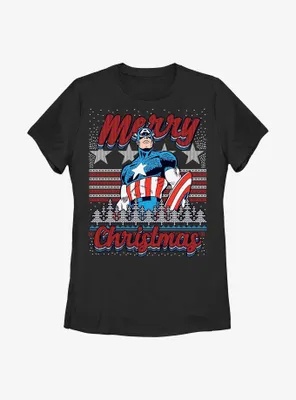 Marvel Captain America Christmas Womens T-Shirt