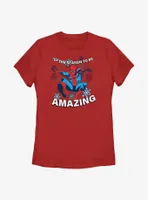 Marvel Holiday Spider-Man Womens T-Shirt