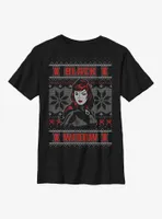 Marvel Black Widow Ugly Christmas Youth T-Shirt