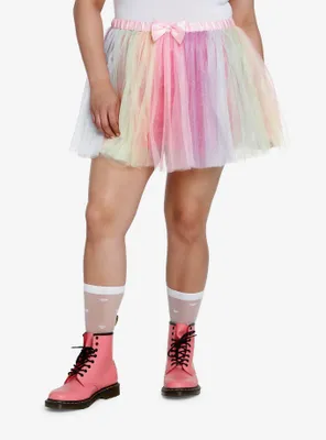 Sweet Society Rainbow Tulle Tutu Skirt Plus Size