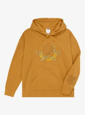 Harry Potter Floral Hufflepuff Crest Women's Hoodie - BoxLunch Exclusive