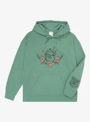 Harry Potter Floral Slytherin Crest Women's Hoodie - BoxLunch Exclusive