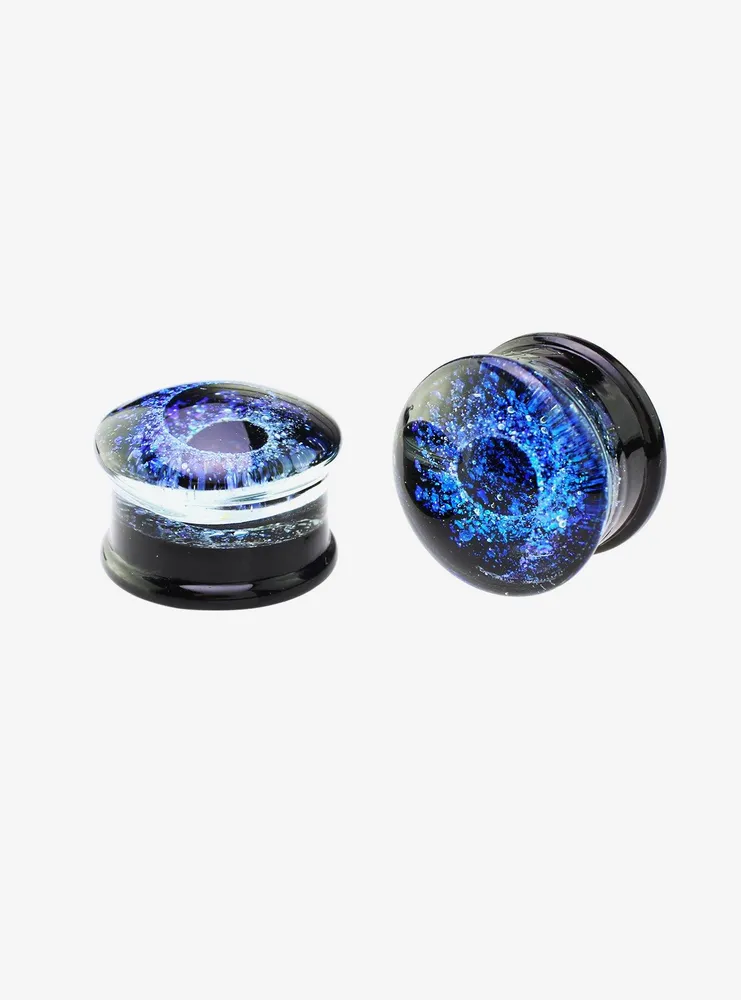 Glass Black & Blue Vortex Plug 2 Pack