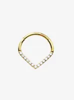 16G Steel Gold CZ Pointed Hinged Clicker