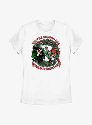 Marvel Venom, Doctor Octopus & Green Goblin Tis The Season For World Domination Womens T-Shirt