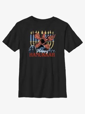 Stranger Things Demogorgon Happy Hanukkah Youth T-Shirt