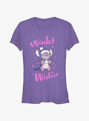 Disney Lilo & Stitch Angel Winter Wishes Girls T-Shirt