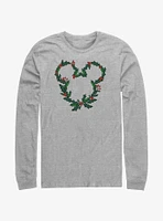 Disney Mickey Mouse Mistletoe Wreath Ears Long-Sleeve T-Shirt