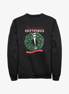Disney The Nightmare Before Christmas Santa Jack Season's Creepings Wreath Sweatshirt
